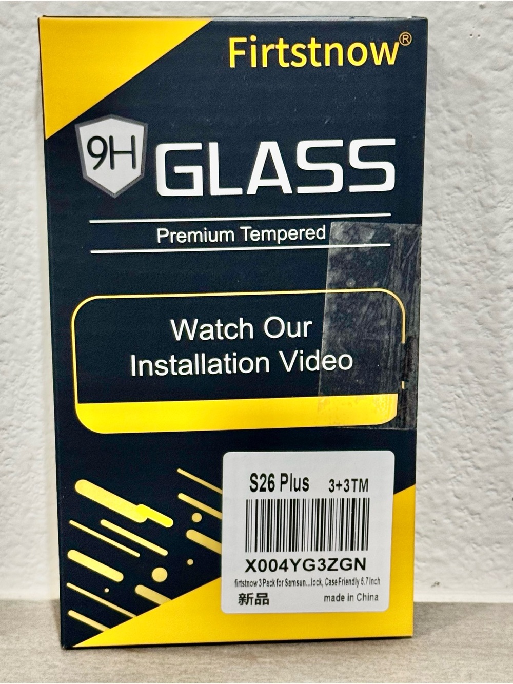 Black Tempered Glass Screen Protector for S26 Plus